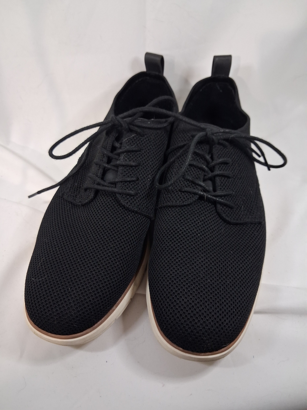 Goodfellow & Co Black Knit Lace-Up Sneakers with White Sole